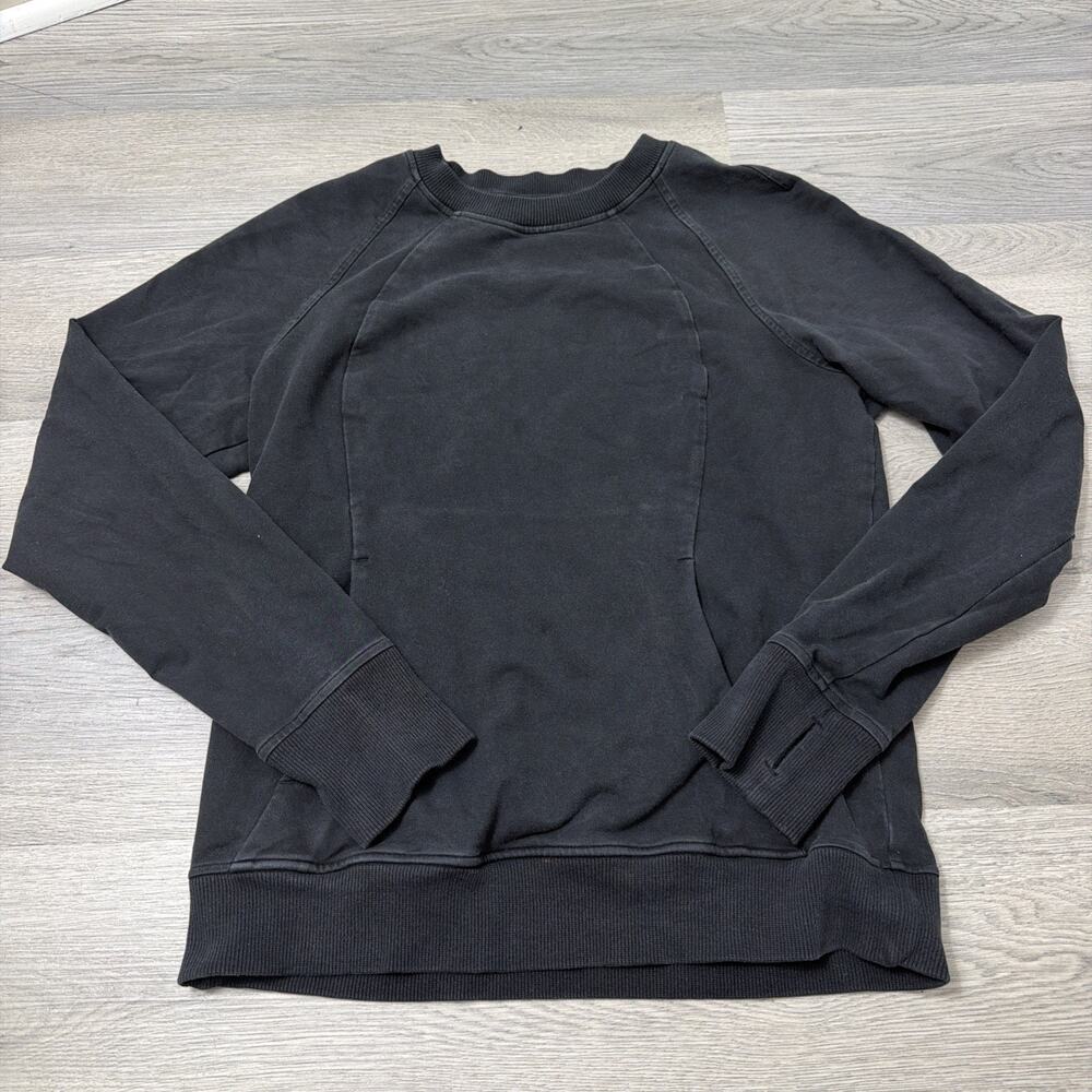 Lululemon Sweatshirt Women's Size 8 Scuba Crew Neck Black Pullover